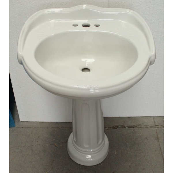 Mexican Talavera Pedestal Sink  Roman Style Perla